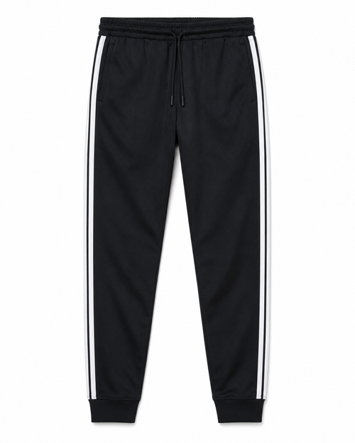 Jogger Deportivo Retro Negro para Hombre – Rayas Laterales | Cómodo y Versátil