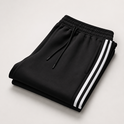 Jogger Deportivo Retro Negro para Hombre – Rayas Laterales | Cómodo y Versátil