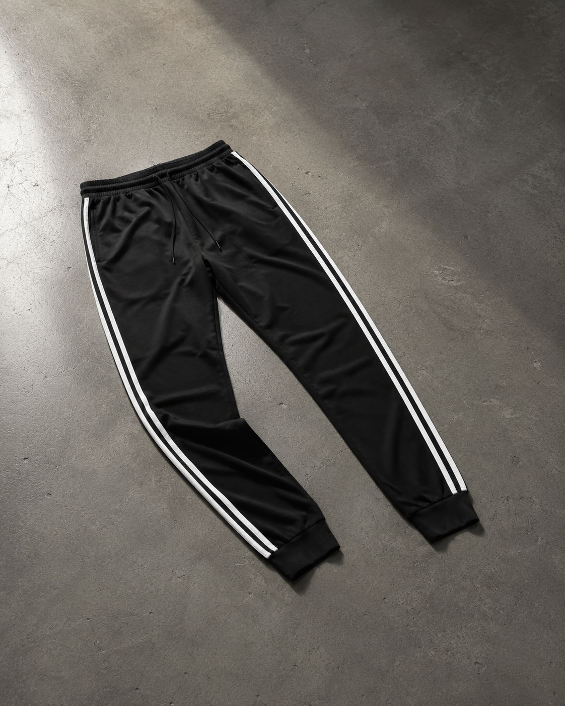 Jogger Deportivo Retro Negro para Hombre – Rayas Laterales | Cómodo y Versátil
