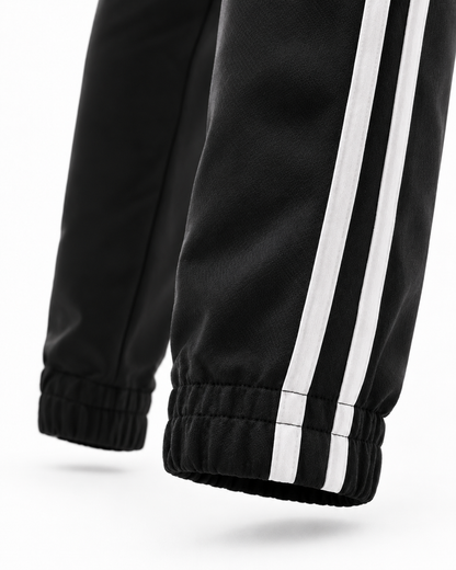 Jogger Deportivo Retro Negro para Hombre – Rayas Laterales | Cómodo y Versátil
